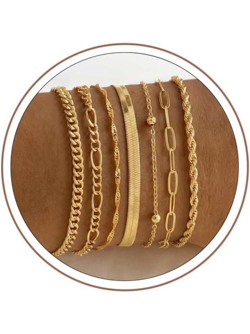Trendy Gold Bracelet Set for Women - No Tarnish, Perfect Jewelry Gift